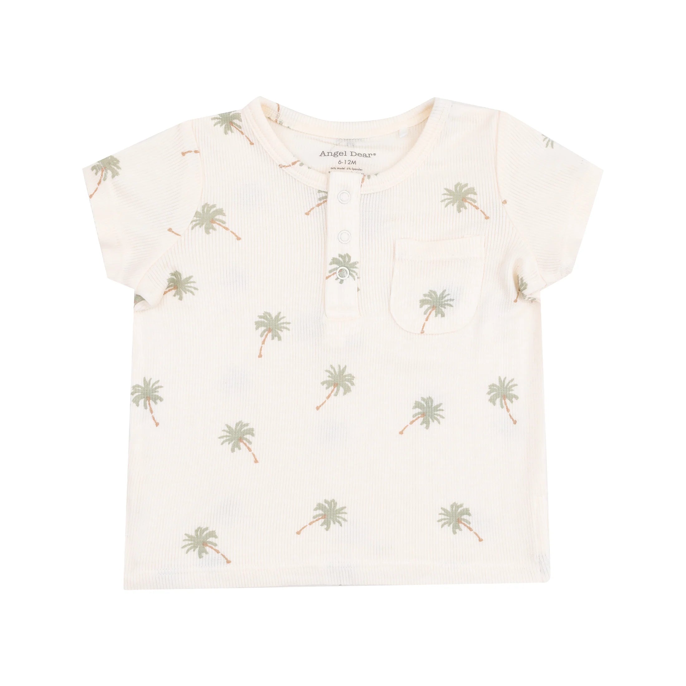 Angel Dear - Henley with Pocket + Muslin Short - Palm Trees