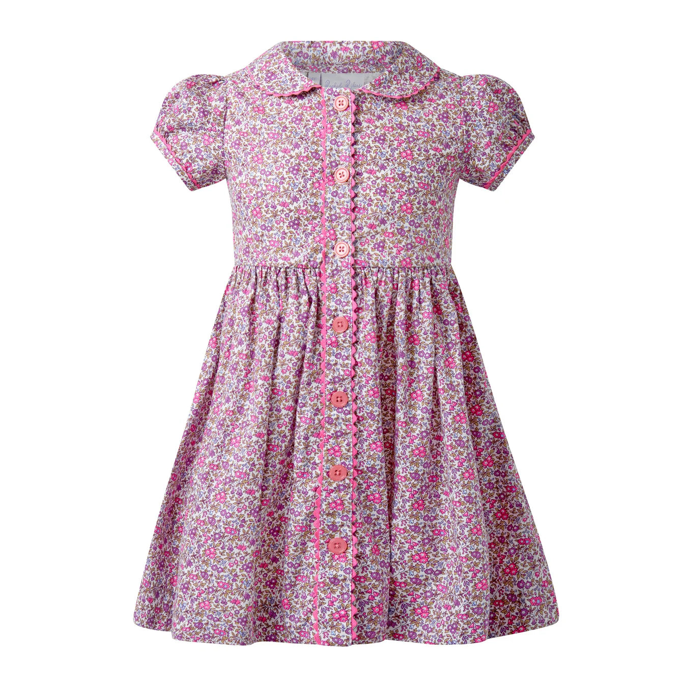 Rachel Riley - Purple Floral Button Front Dress