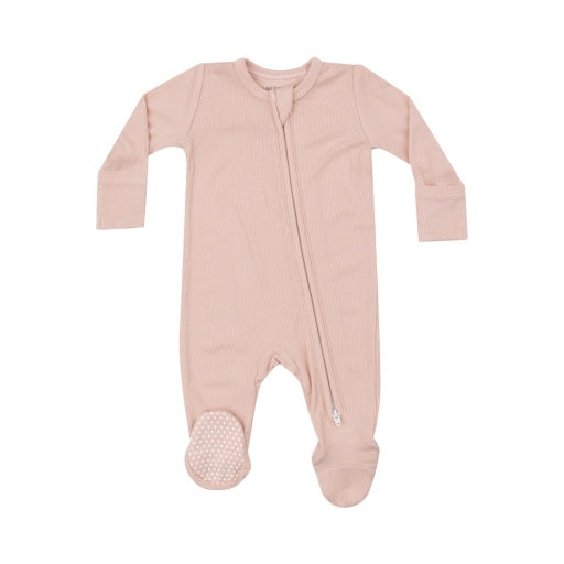 Ribbed Blush - 2 Way Zipper Footie