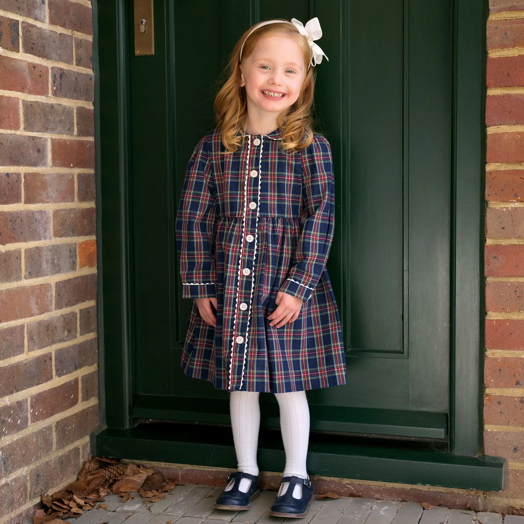 Rachel Riley - Tartan Button Front Dress