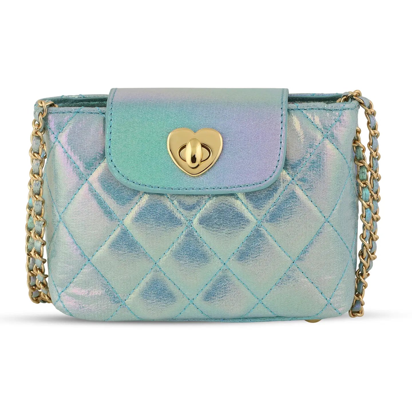Carrying Kind - Aqua Metallic Quilted Purse