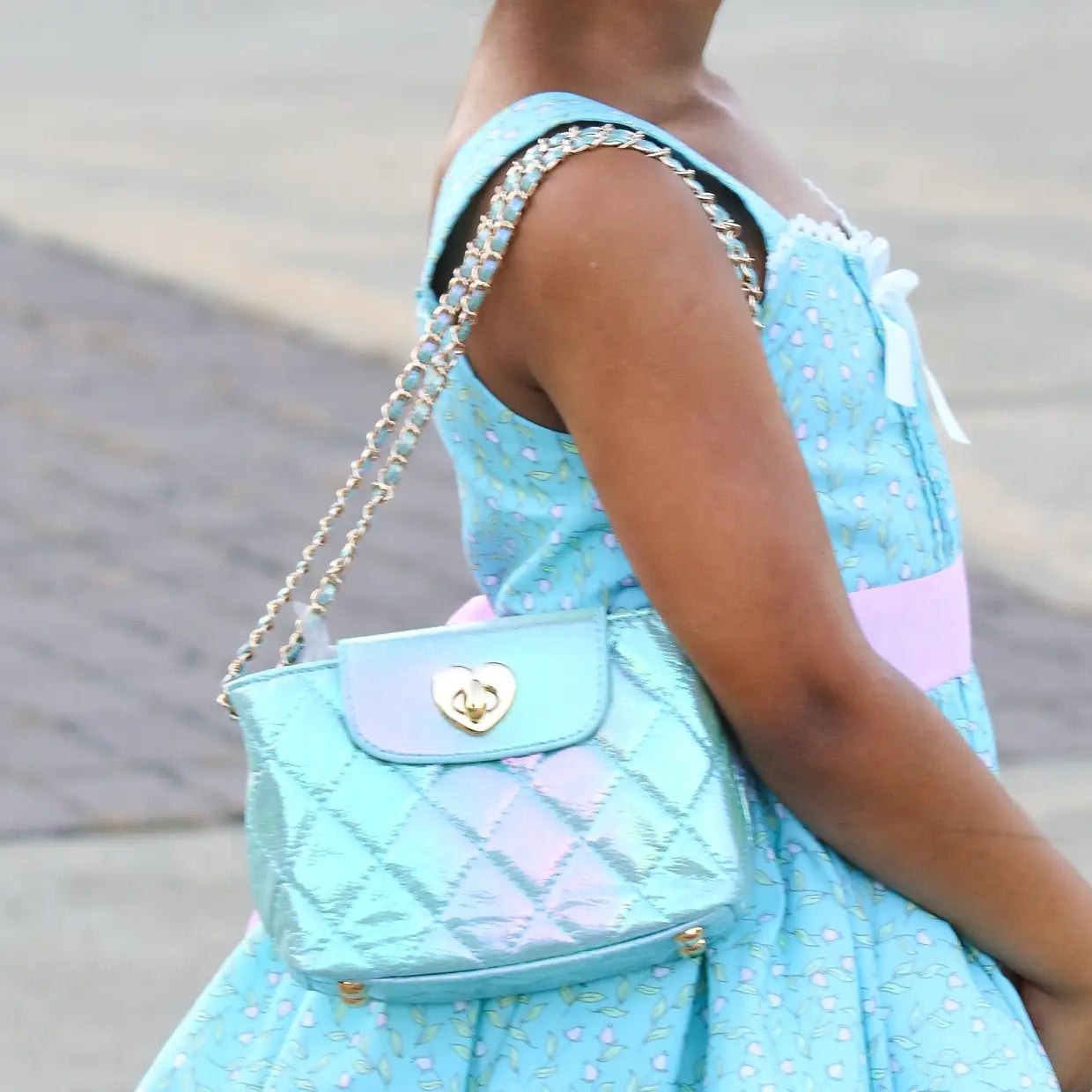 Carrying Kind - Aqua Metallic Quilted Purse