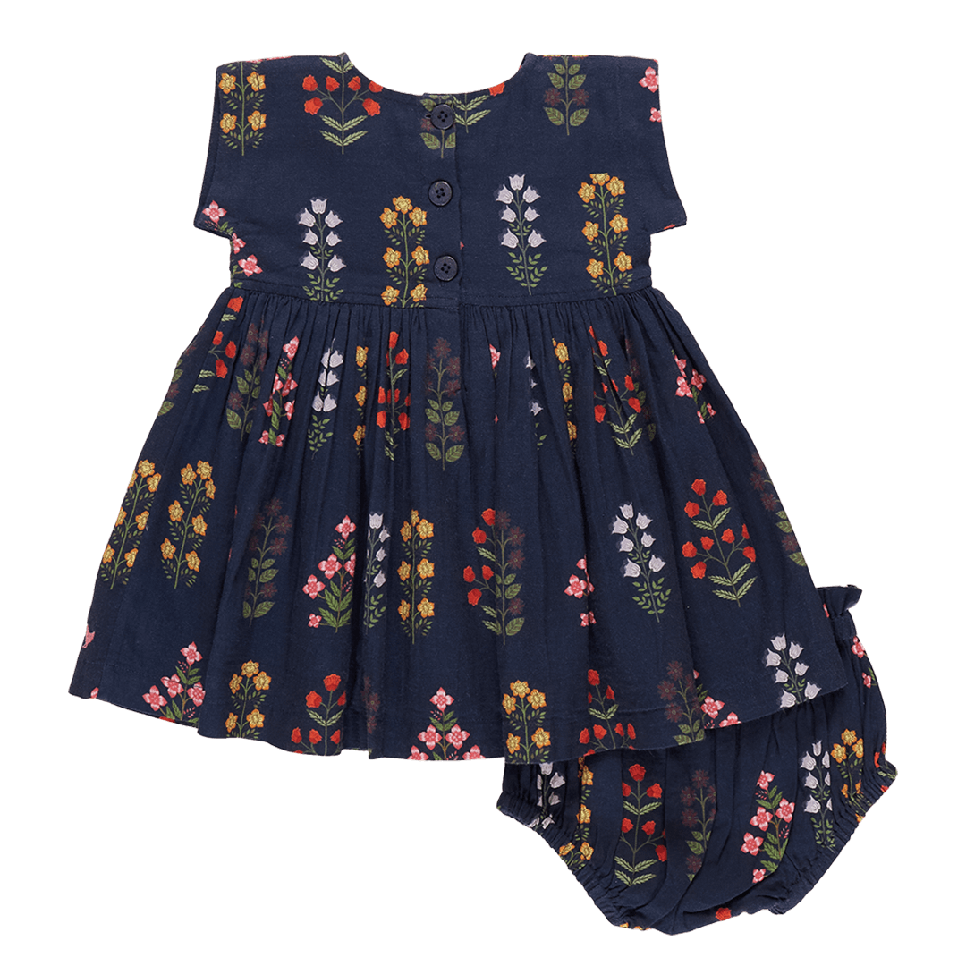 Baby Girls Marie Dress Set - Navy Field Floral