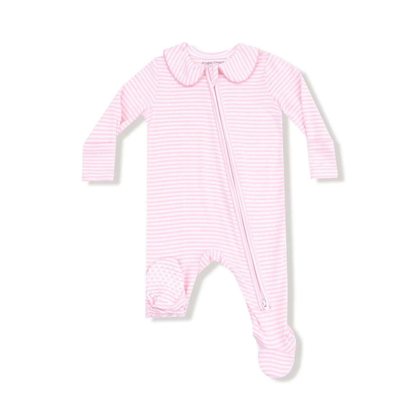 Angel Dear - Pink Striped Peter Pan 2 Way Zipper Footie
