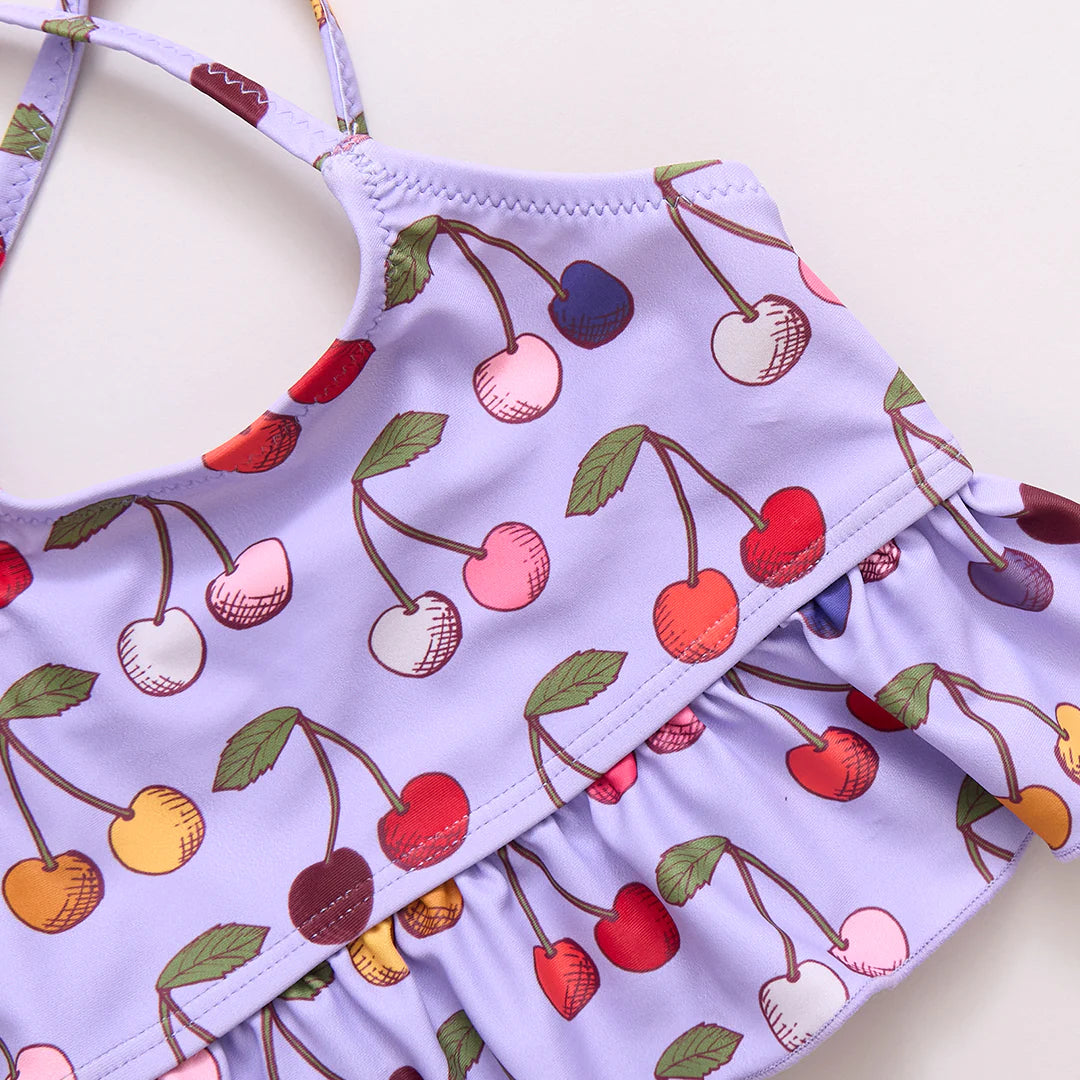 Pink Chicken Lavender Cherries Tankini