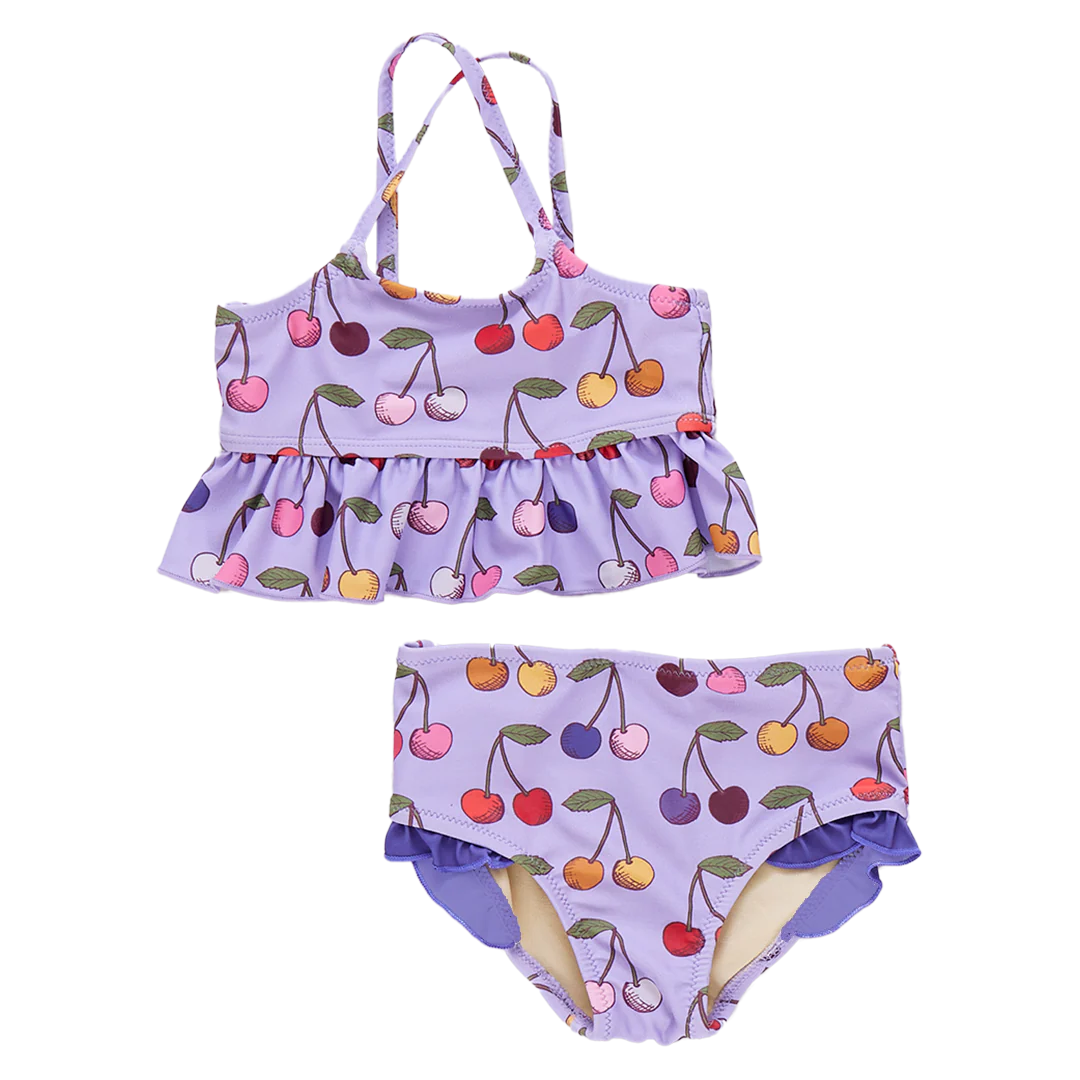 Pink Chicken Lavender Cherries Tankini