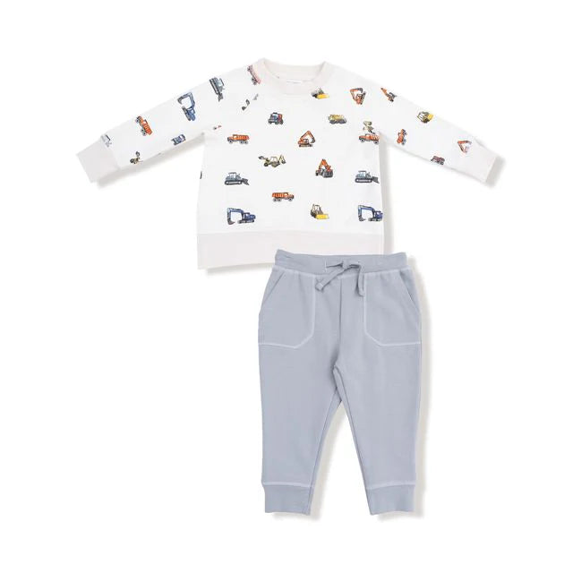 Angel Dear - Construction Vehicles French Terry Sweatshirt & Jogger