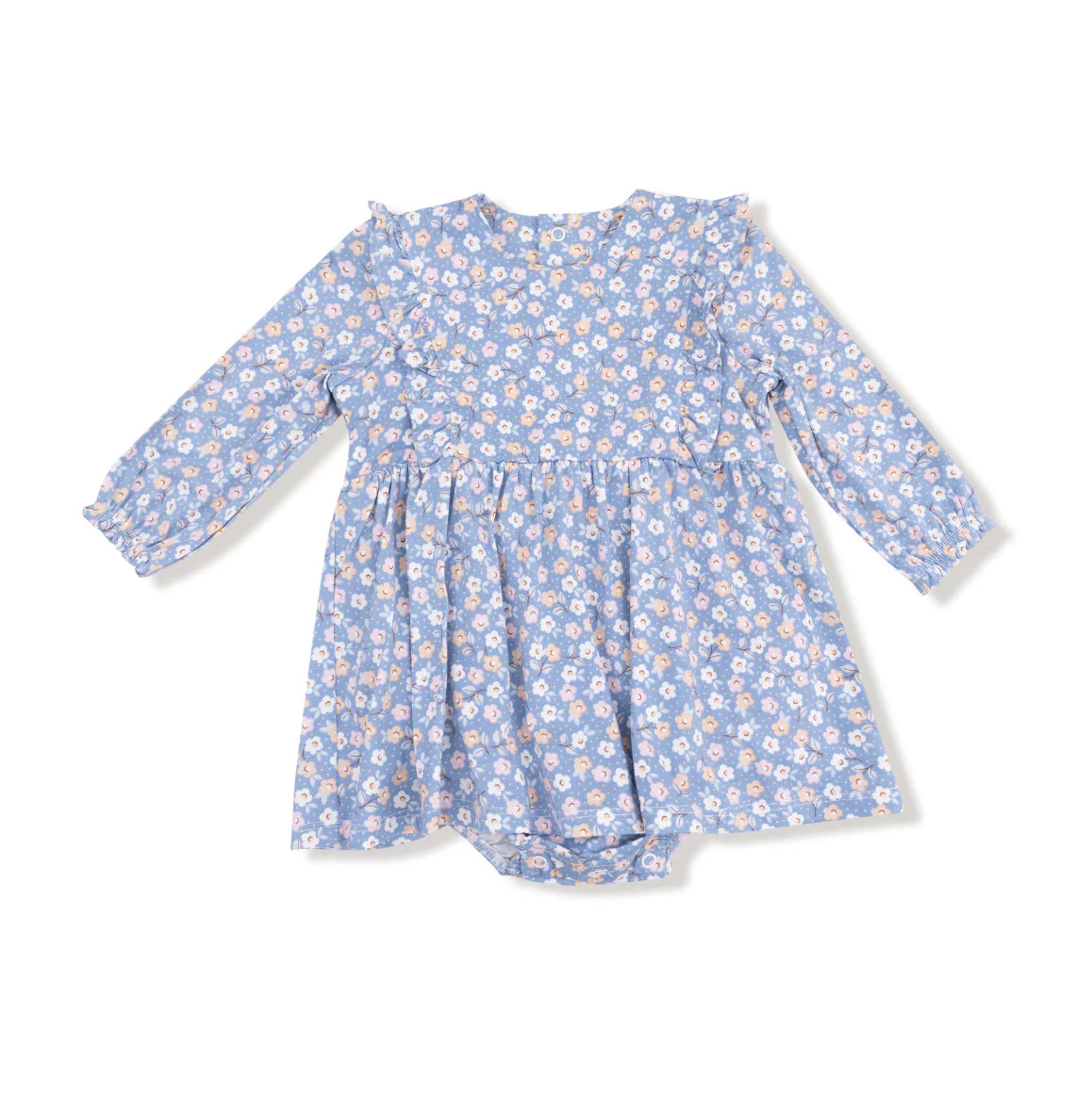 Angel Dear - Country Calico Ruffle L/S Bodysuit Dress