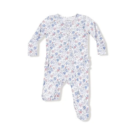 Angel Dear - Country Girl Floral 2 Way Zipper Ruffle Back Footie