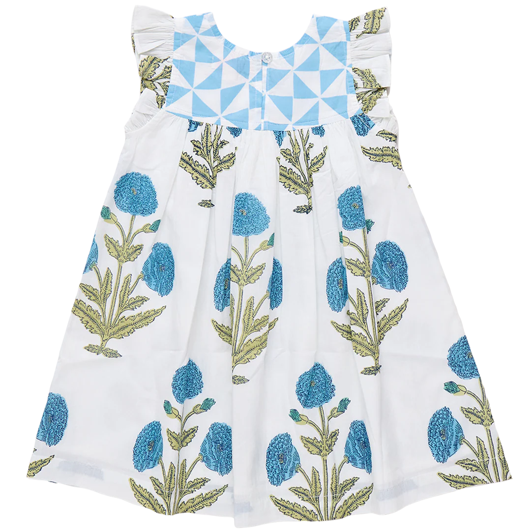 Pink Chicken - Girls Blue Oversized Dandelion Courtney Dress