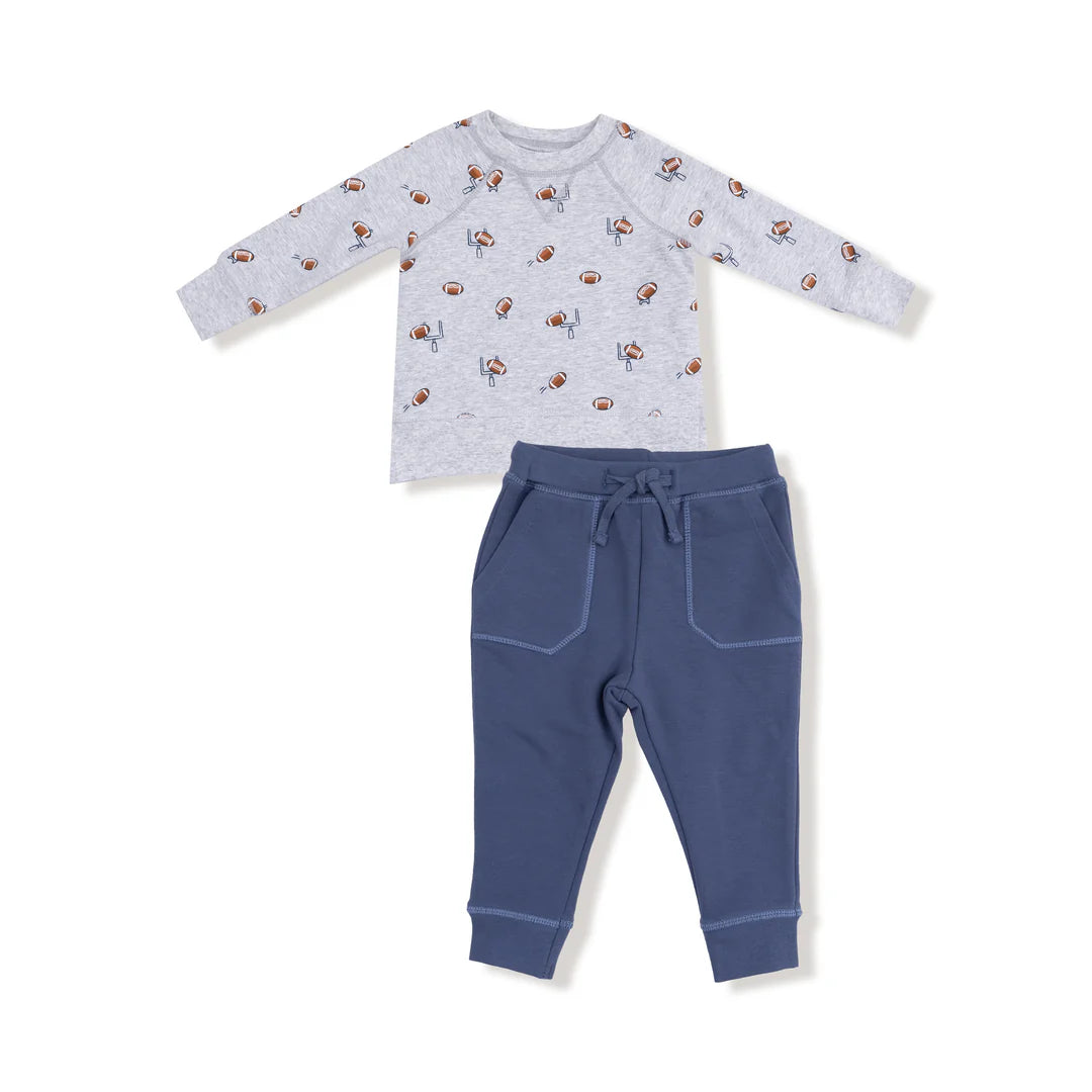 Angel Dear - French Terry Football Field Goal Sweatshirt & Jogger Set