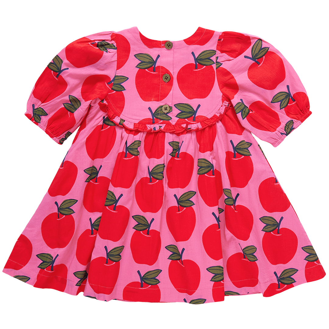 Girls Rowan Dress - Pink Apples