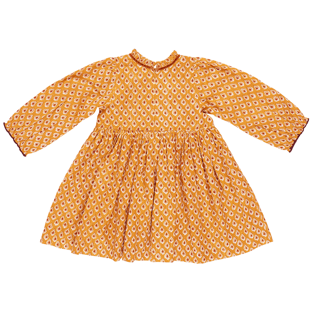 Girls Charlie Dress - Inca Gold Tear Drop