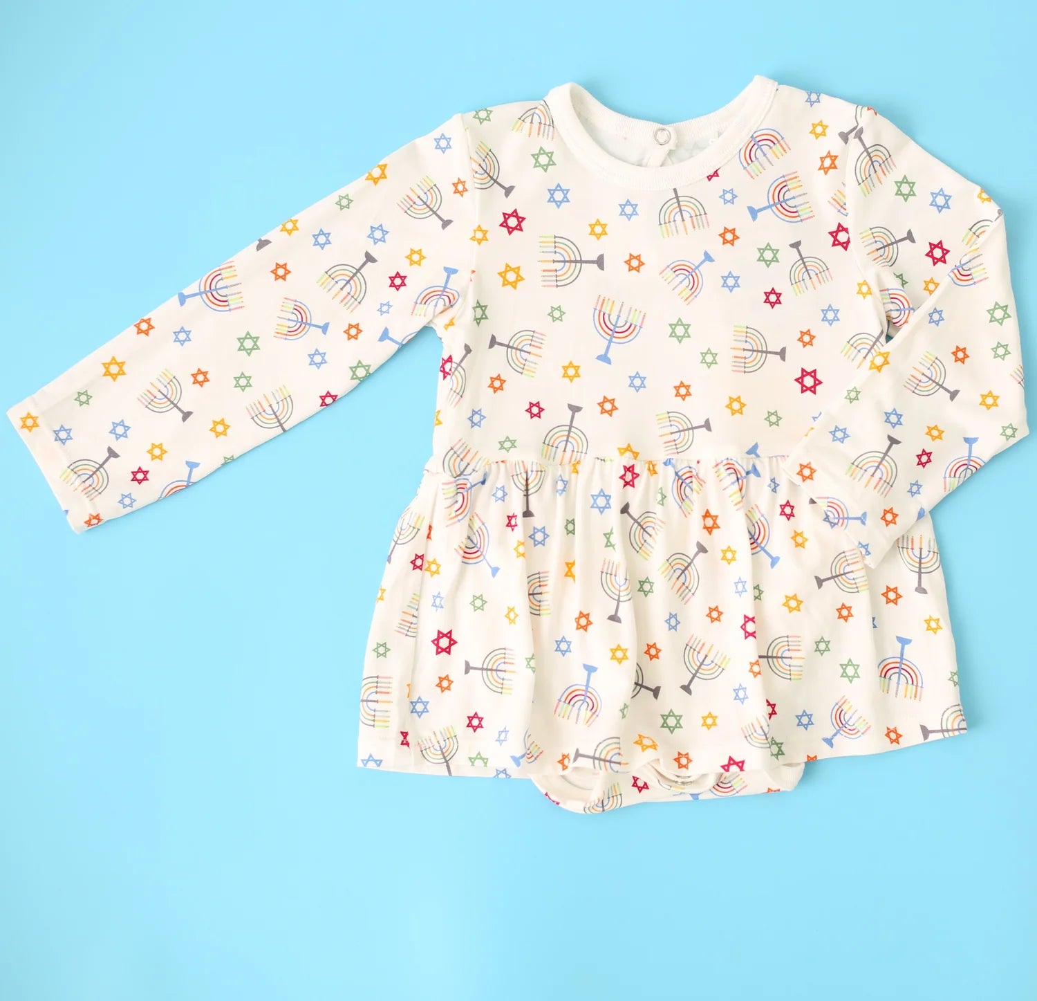 Bestaroo - Hanukkah Stars L/S Bodysuit Dress