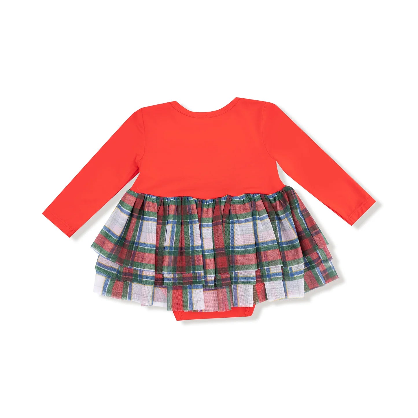 Angel Dear - Holiday Plaid L/S Tutu Bodysuit