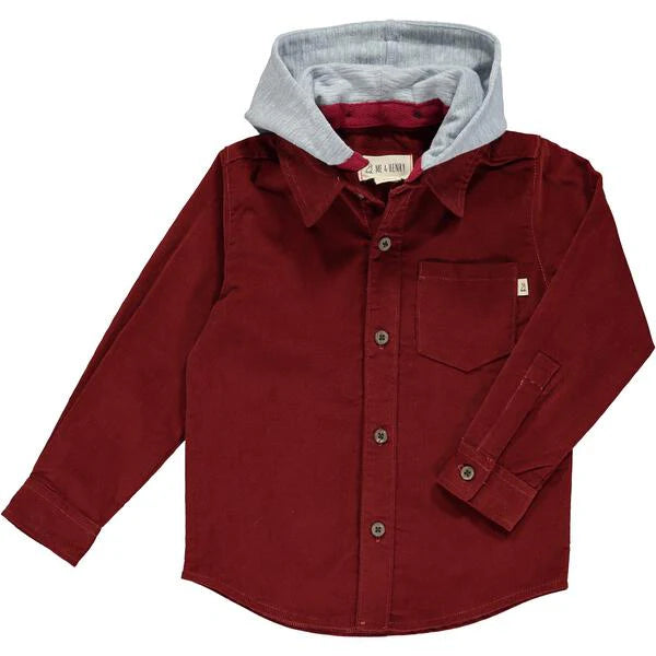 Boys Hooded Woven Shirt Jacket