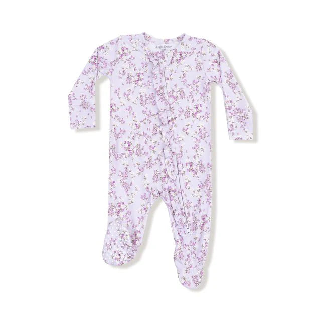 Angel Dear - Sweet Dream Florals 2 Way Ruffle Zipper Footie