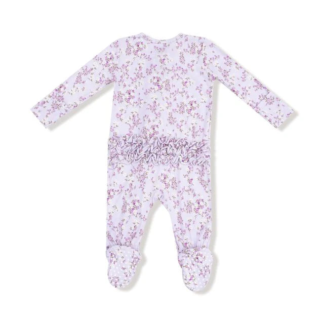 Angel Dear - Sweet Dream Florals 2 Way Ruffle Zipper Footie
