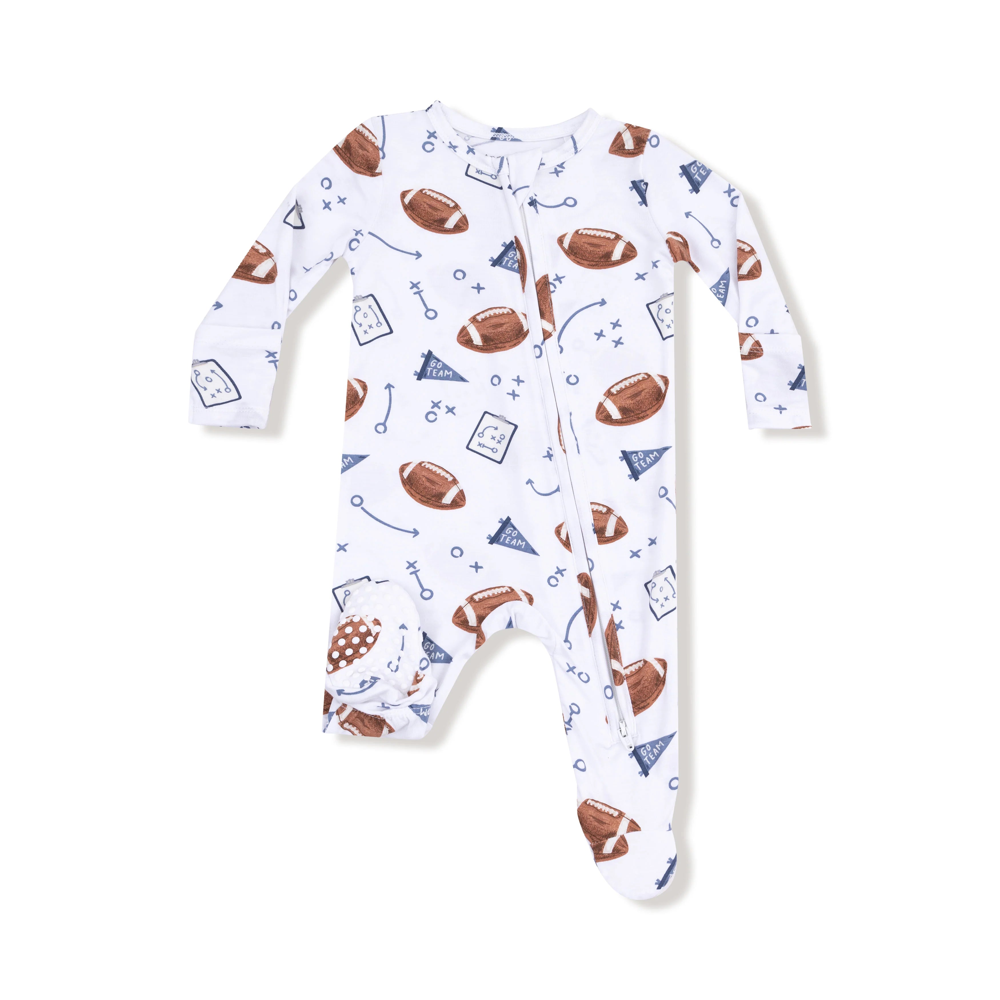 Angel Dear - Touchdown Time Navy 2 Way Zipper Footie
