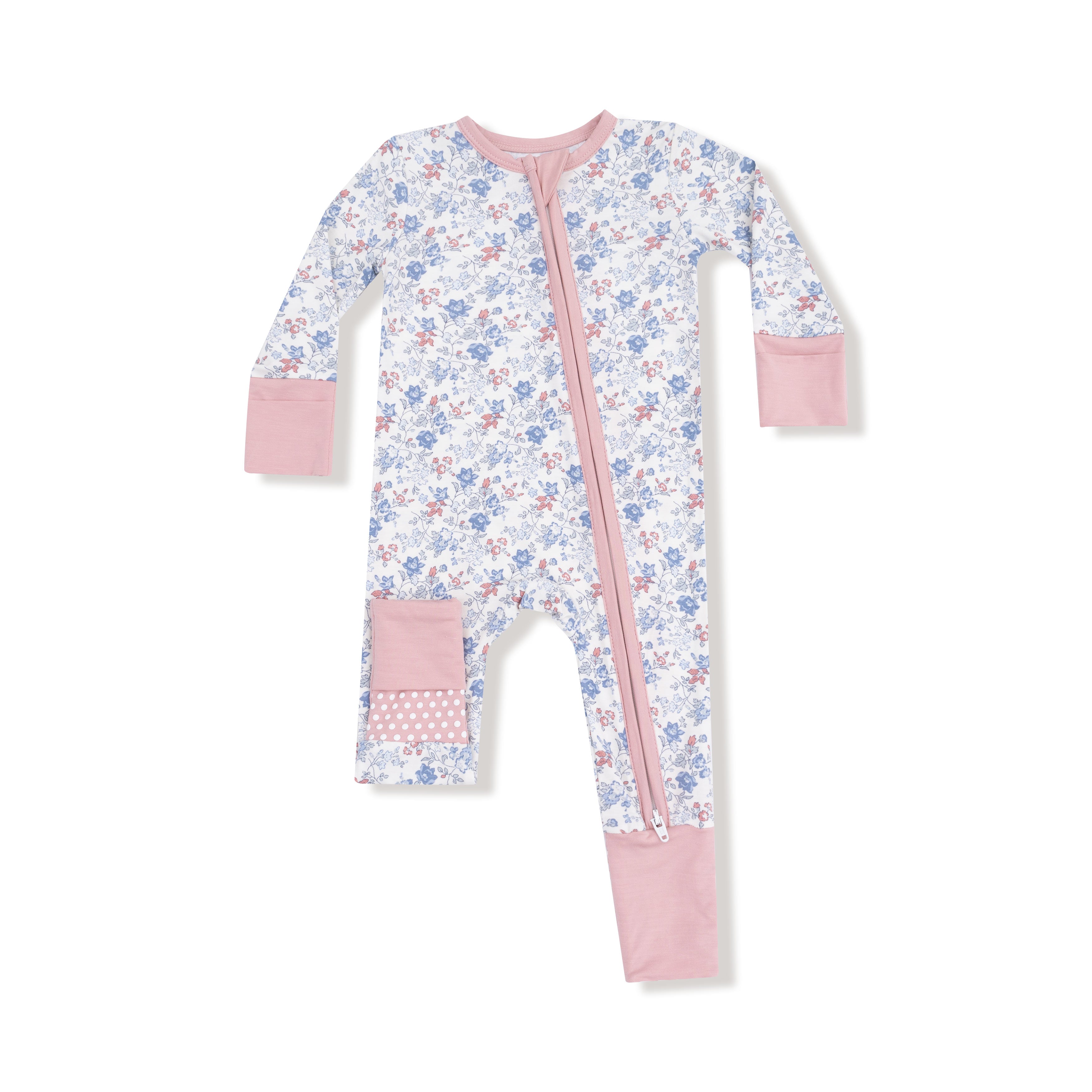 Angel Dear - Country Girl Floral 2 Way Zipper Romper