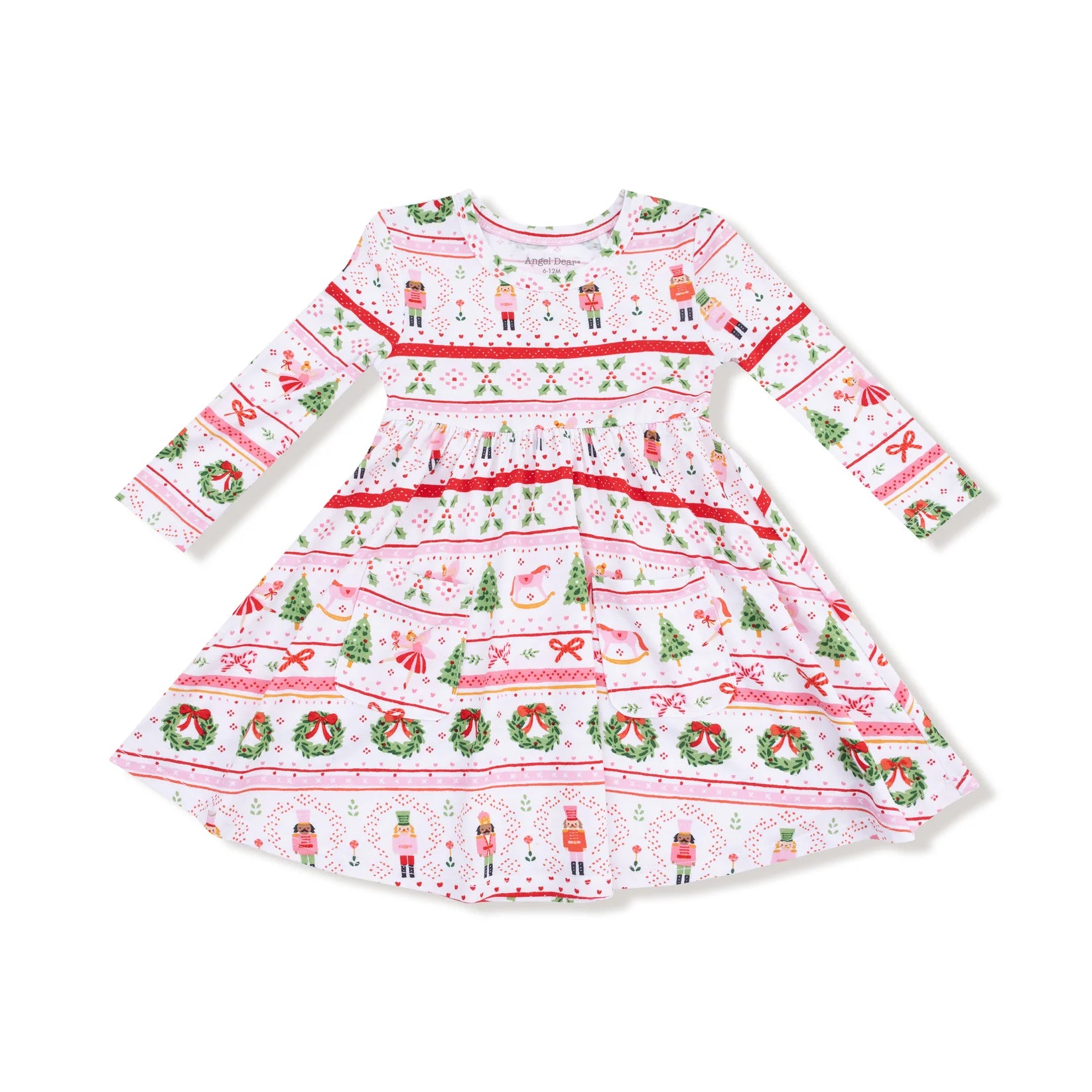 Angel Dear - Sugar Plum Fairy Fair Isle Pink Twirly L/S Dress