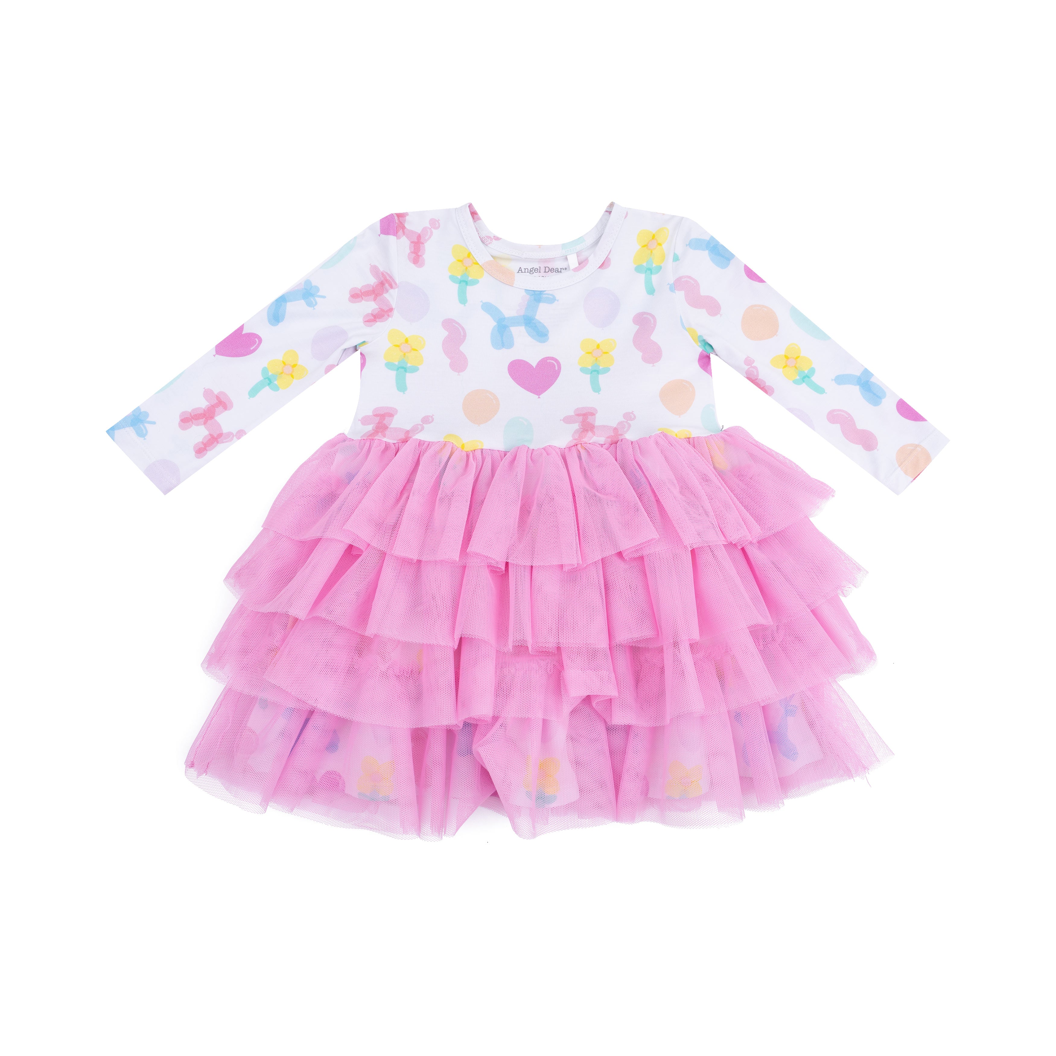 Angel Dear - Balloon Animals Pink Twirly Layered Tulle Dress