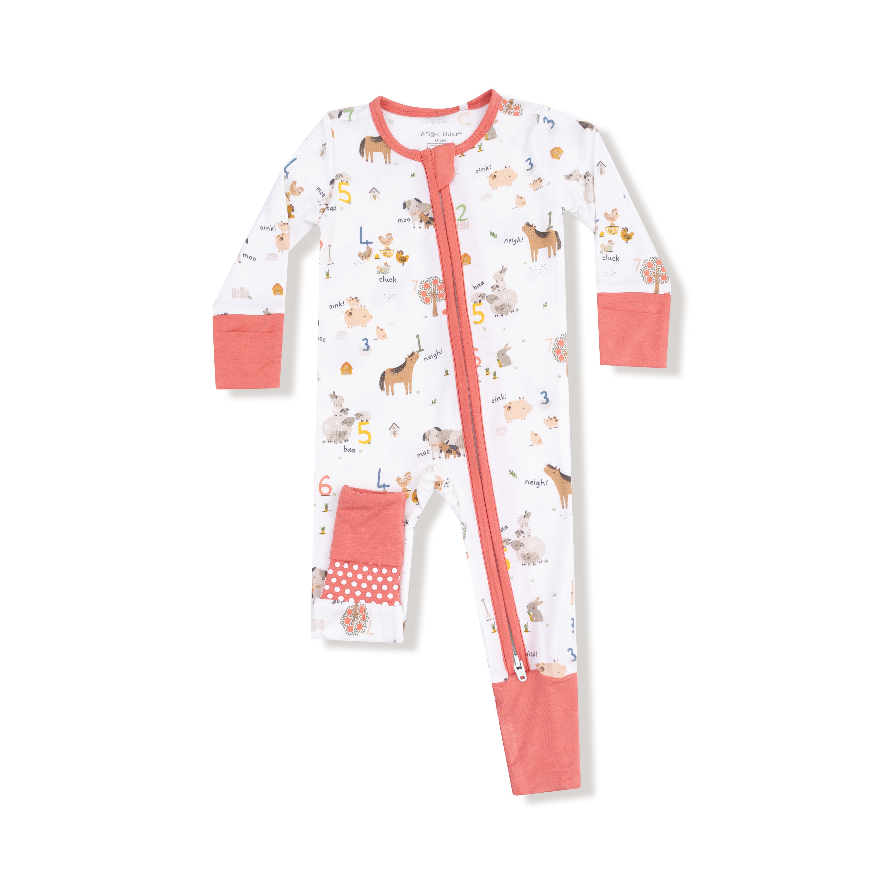 Angel Dear - Farm Sounds 2 Way Zipper Romper