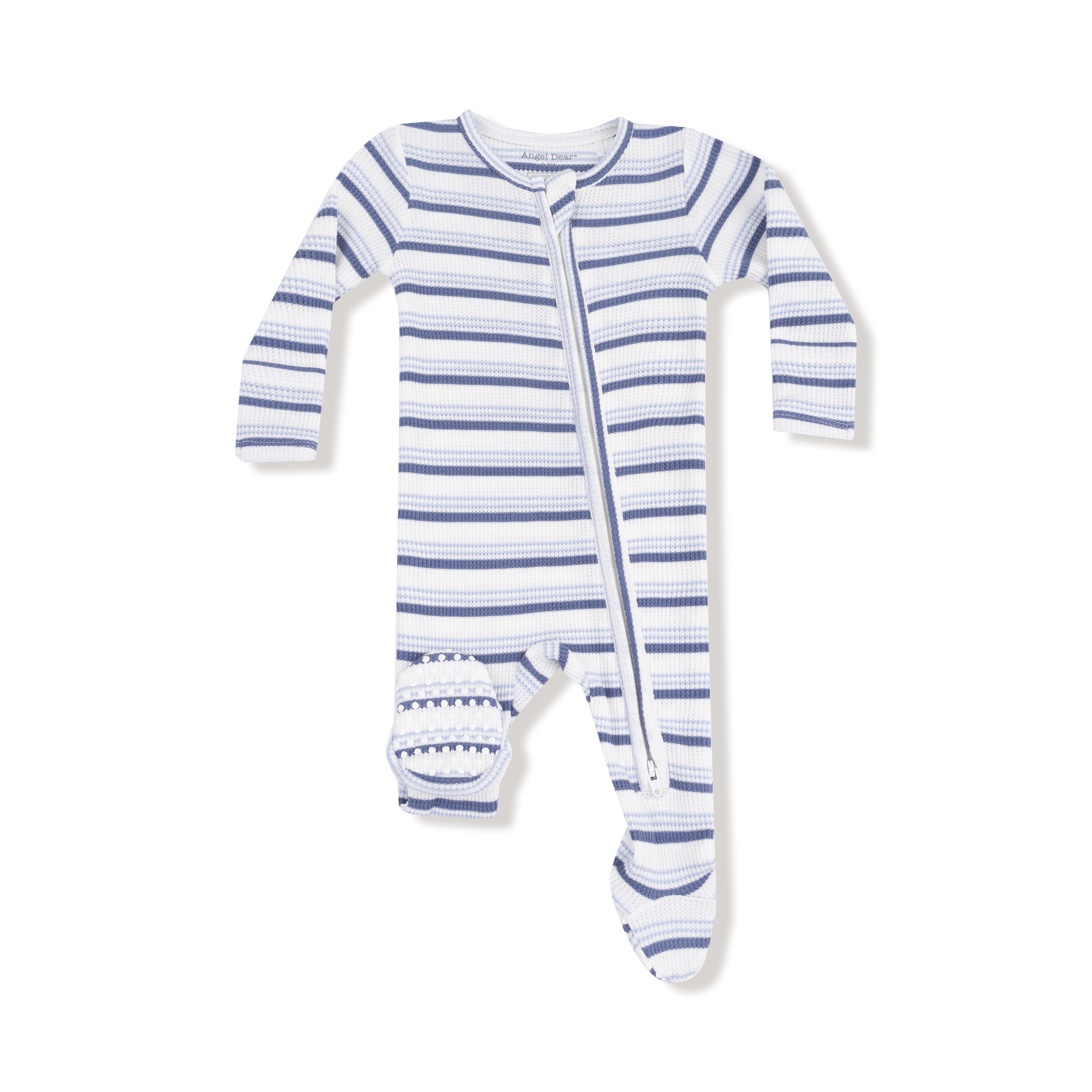 Angel Dear - Vintage Stripe Blue 2 Way Zipper Footie